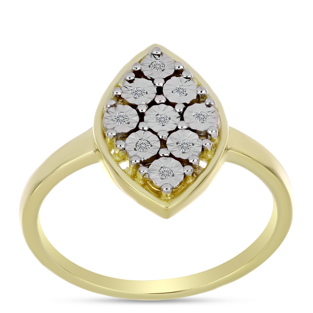 Goldplattierter Silberring mit weißem Diamant