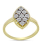 Goldplattierter Silberring mit weißem Diamant