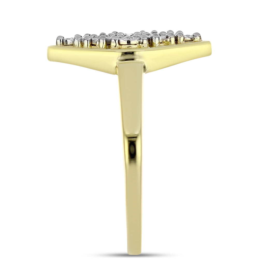Goldplattierter Silberring mit weißem Diamant 4 