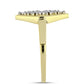Goldplattierter Silberring mit weißem Diamant