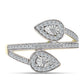 Goldplattierter Silberring mit weißem Diamant und weißem Topas