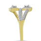 Goldplattierter Silberring mit weißem Diamant und weißem Topas