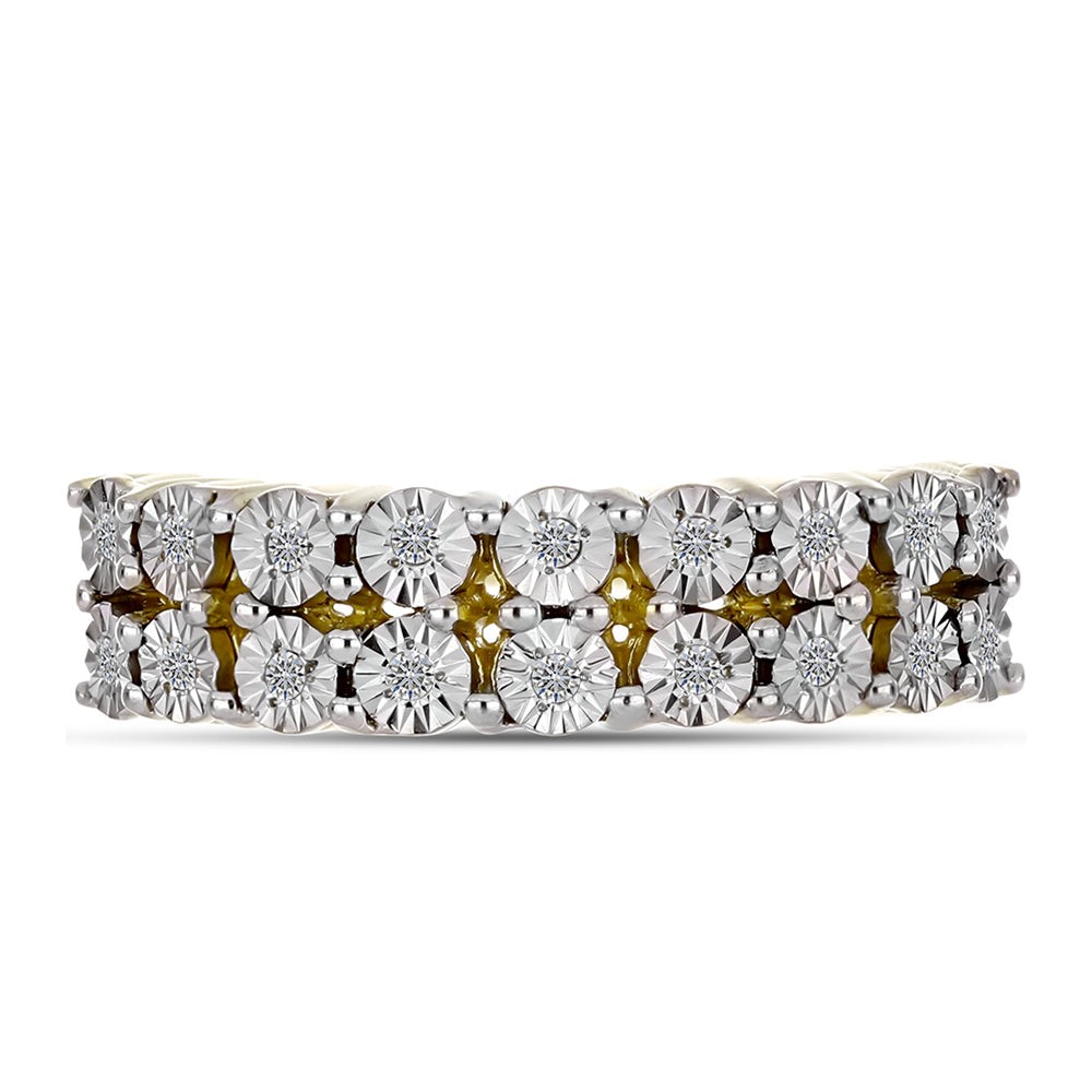 Goldplattierter Silberring mit weißem Diamant 1 