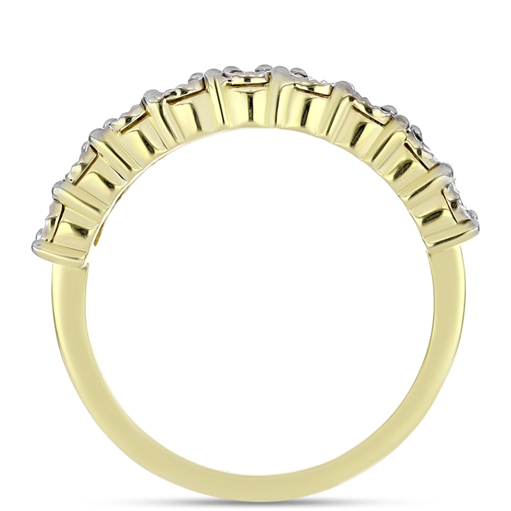 Goldplattierter Silberring mit weißem Diamant 2 