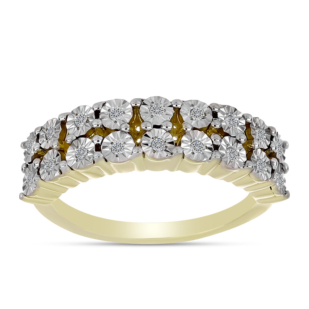 Goldplattierter Silberring mit weißem Diamant