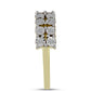 Goldplattierter Silberring mit weißem Diamant