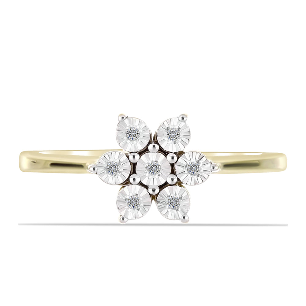 Goldplattierter Silberring mit weißem Diamant 1 