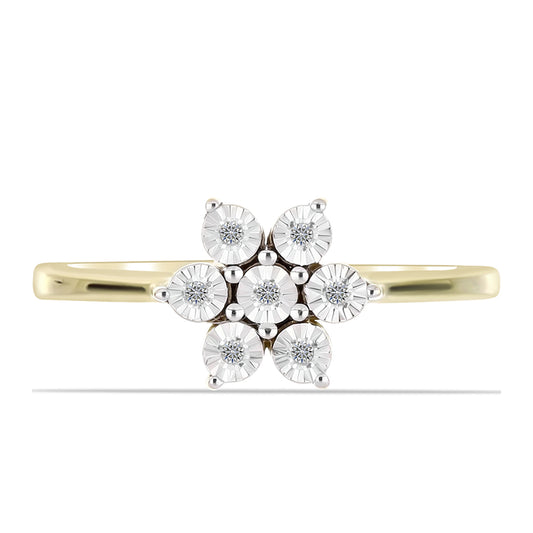 Goldplattierter Silberring mit weißem Diamant