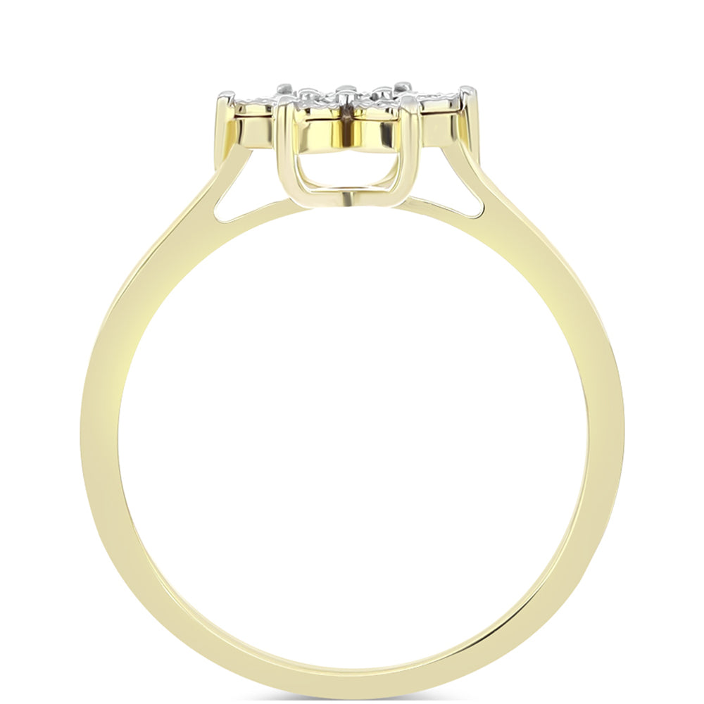 Goldplattierter Silberring mit weißem Diamant