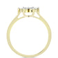 Goldplattierter Silberring mit weißem Diamant