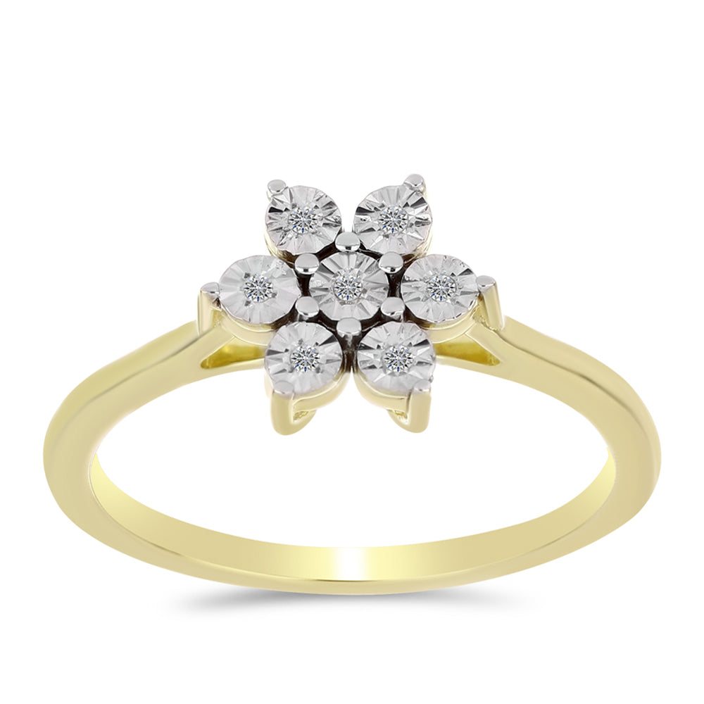 Goldplattierter Silberring mit weißem Diamant