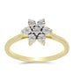 Goldplattierter Silberring mit weißem Diamant