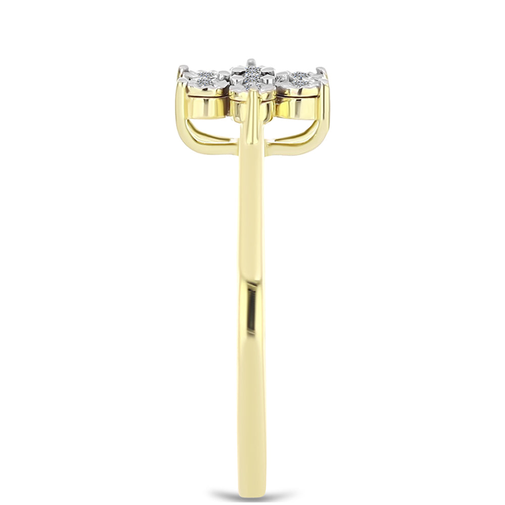 Goldplattierter Silberring mit weißem Diamant 4 