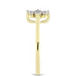 Goldplattierter Silberring mit weißem Diamant