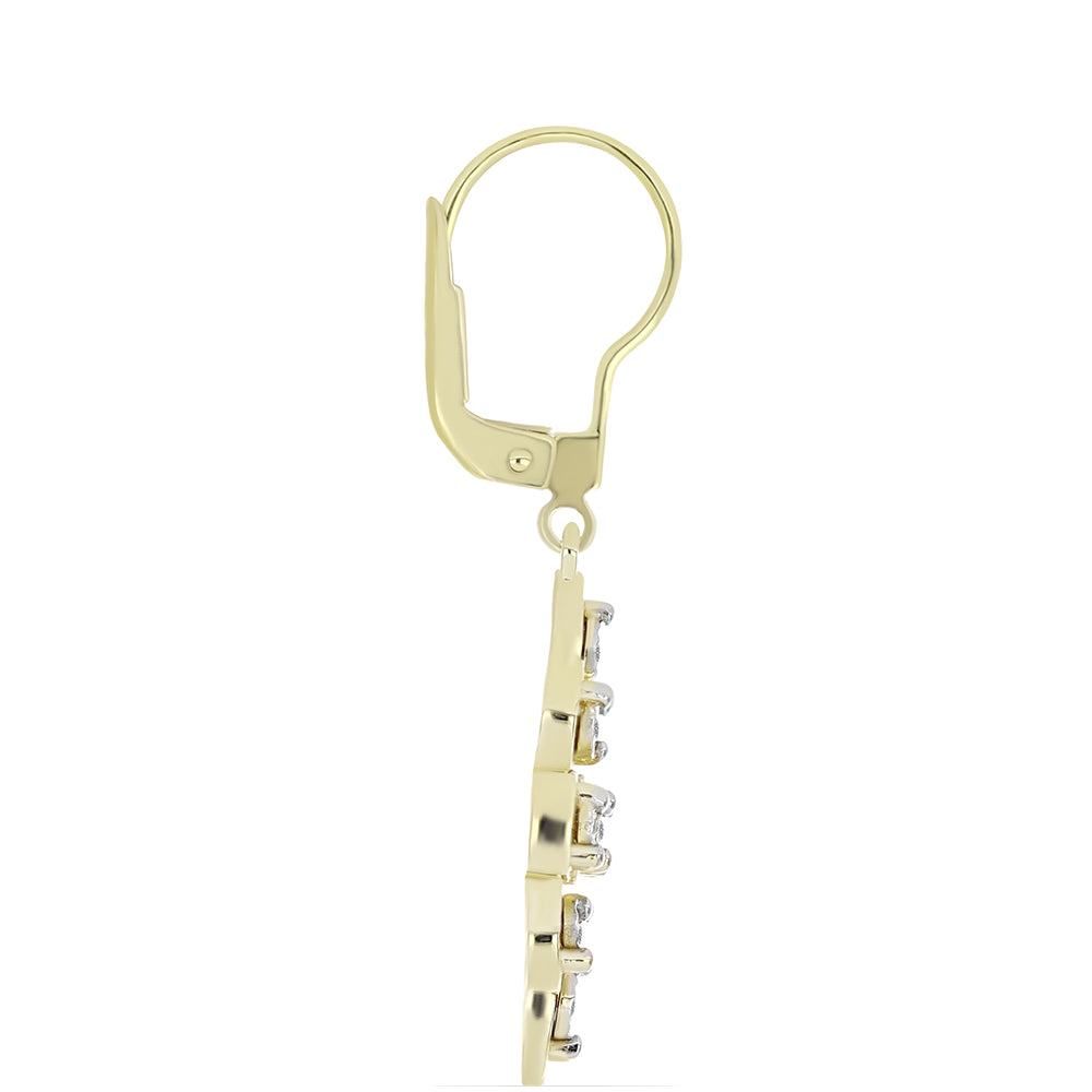 Goldplattierte Silberohrringe mit weißem Diamant 2 