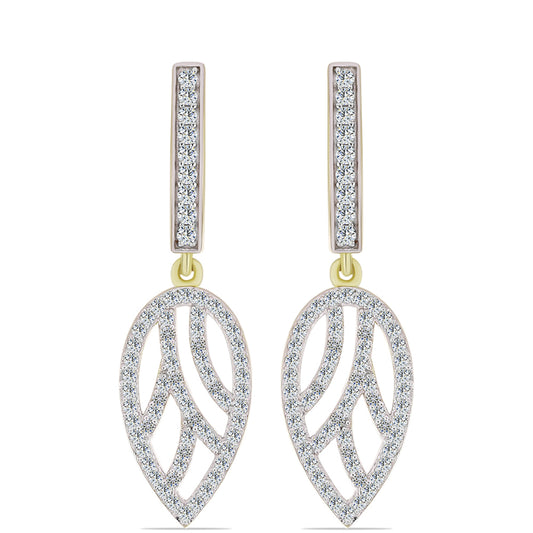 Goldplattierte Silberohrringe mit weißem Diamant und weißem Topas