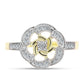 Goldplattierter Silberring mit weißem Diamant und weißem Topas