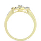 Goldplattierter Silberring mit weißem Diamant und weißem Topas