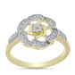 Goldplattierter Silberring mit weißem Diamant und weißem Topas