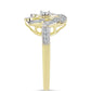 Goldplattierter Silberring mit weißem Diamant und weißem Topas