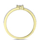 Goldplattierter Silberring mit weißem Diamant und weißem Topas
