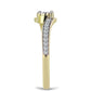 Goldplattierter Silberring mit weißem Diamant und weißem Topas
