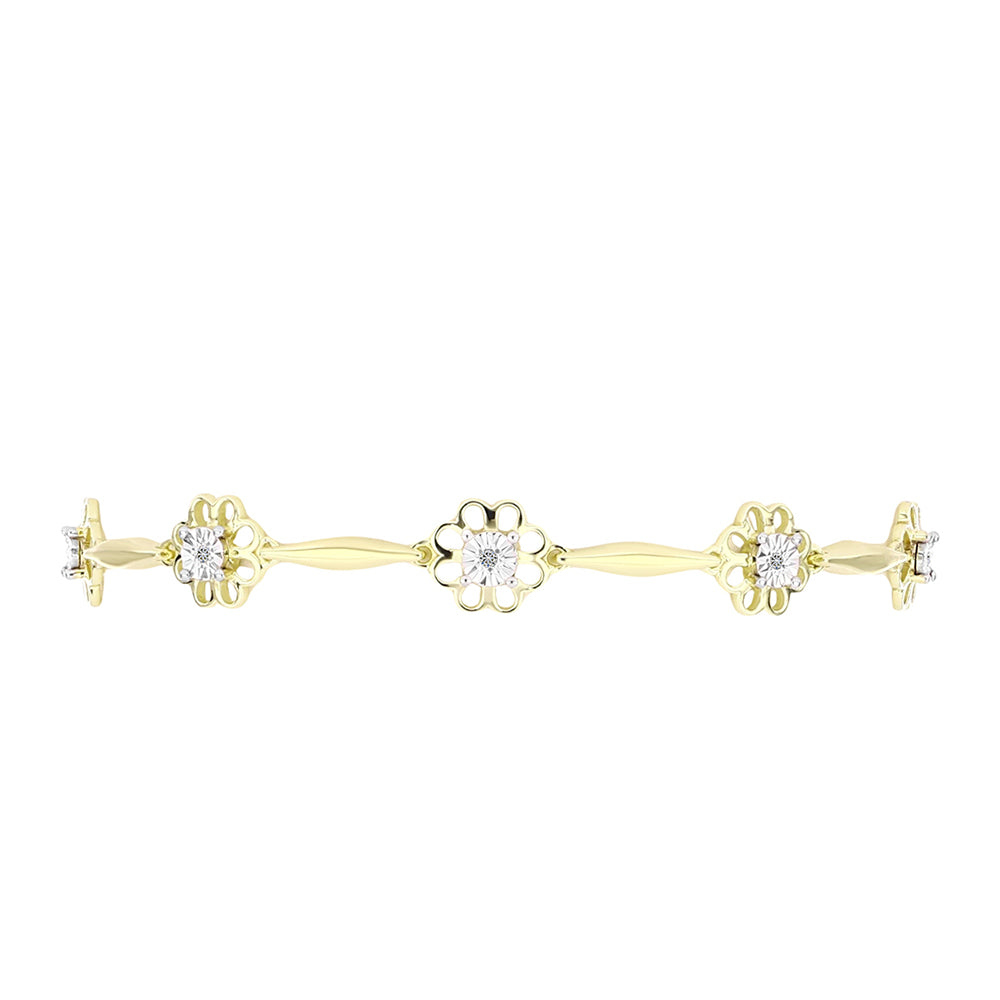 Goldplattiertes Silberarmband mit weißem Diamant 2 