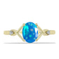 Goldplattierter Silberring mit äthiopischem Paradiese-Opal und weißem Topas