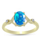 Goldplattierter Silberring mit äthiopischem Paradiese-Opal und weißem Topas