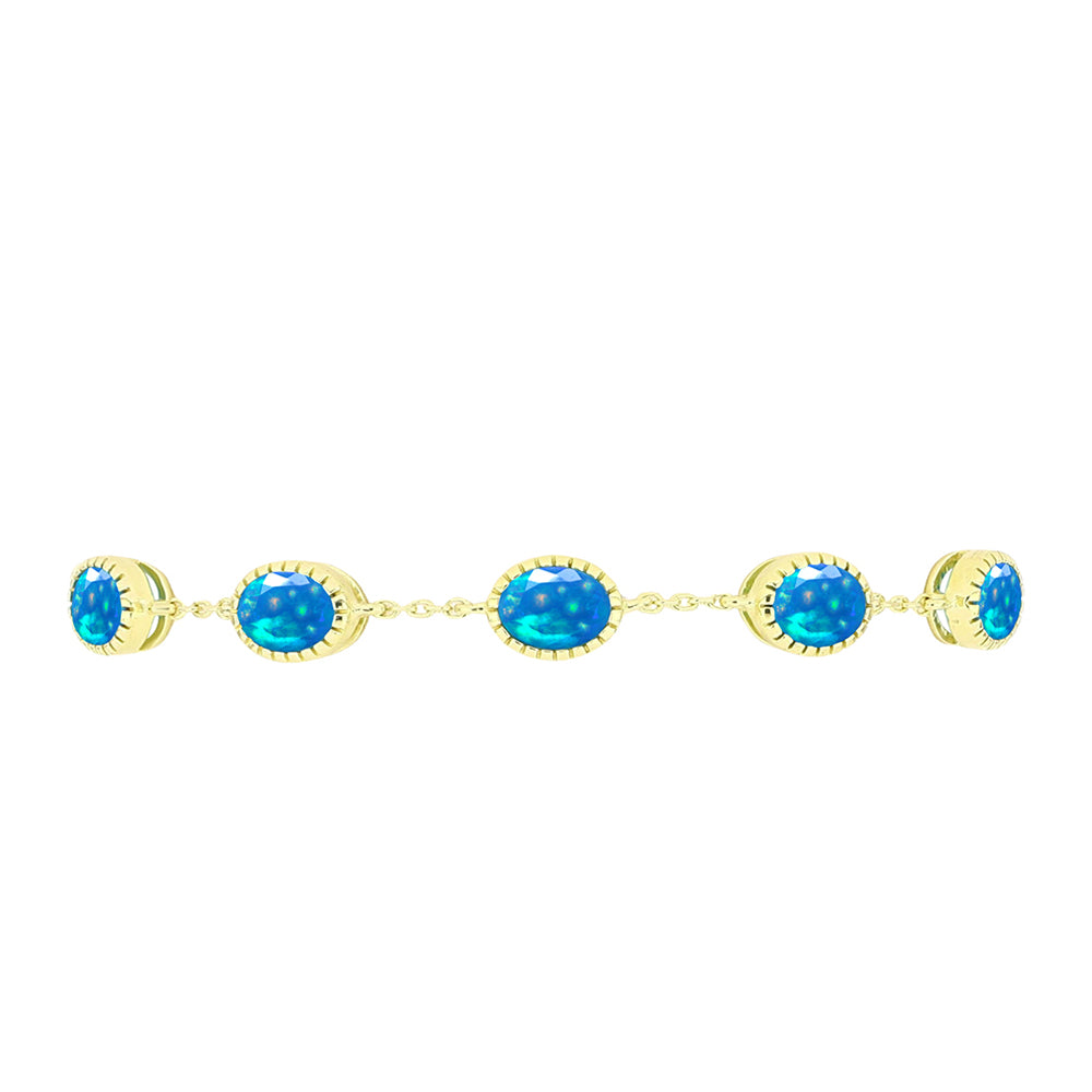 Goldplattiertes Silberarmband mit äthiopischem Paradiese-Opal 2 