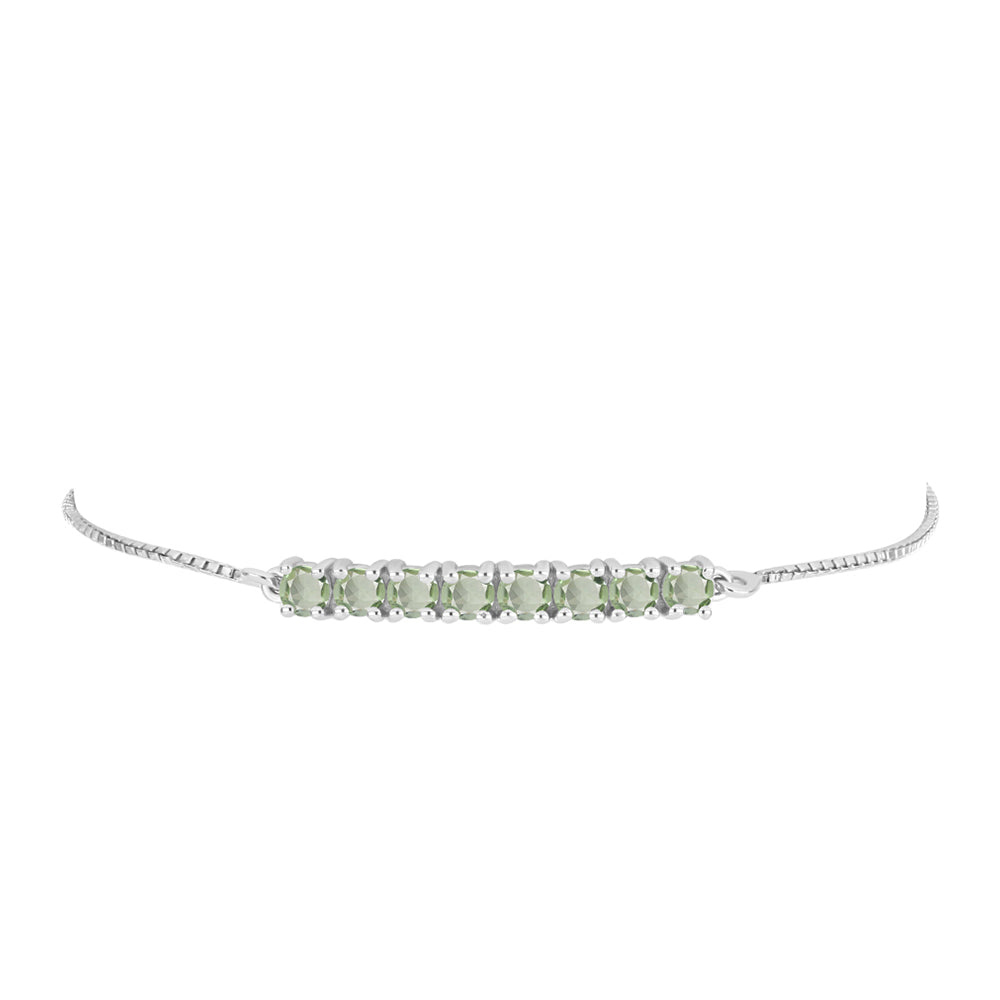 Silberarmband mit grünem Amethyst