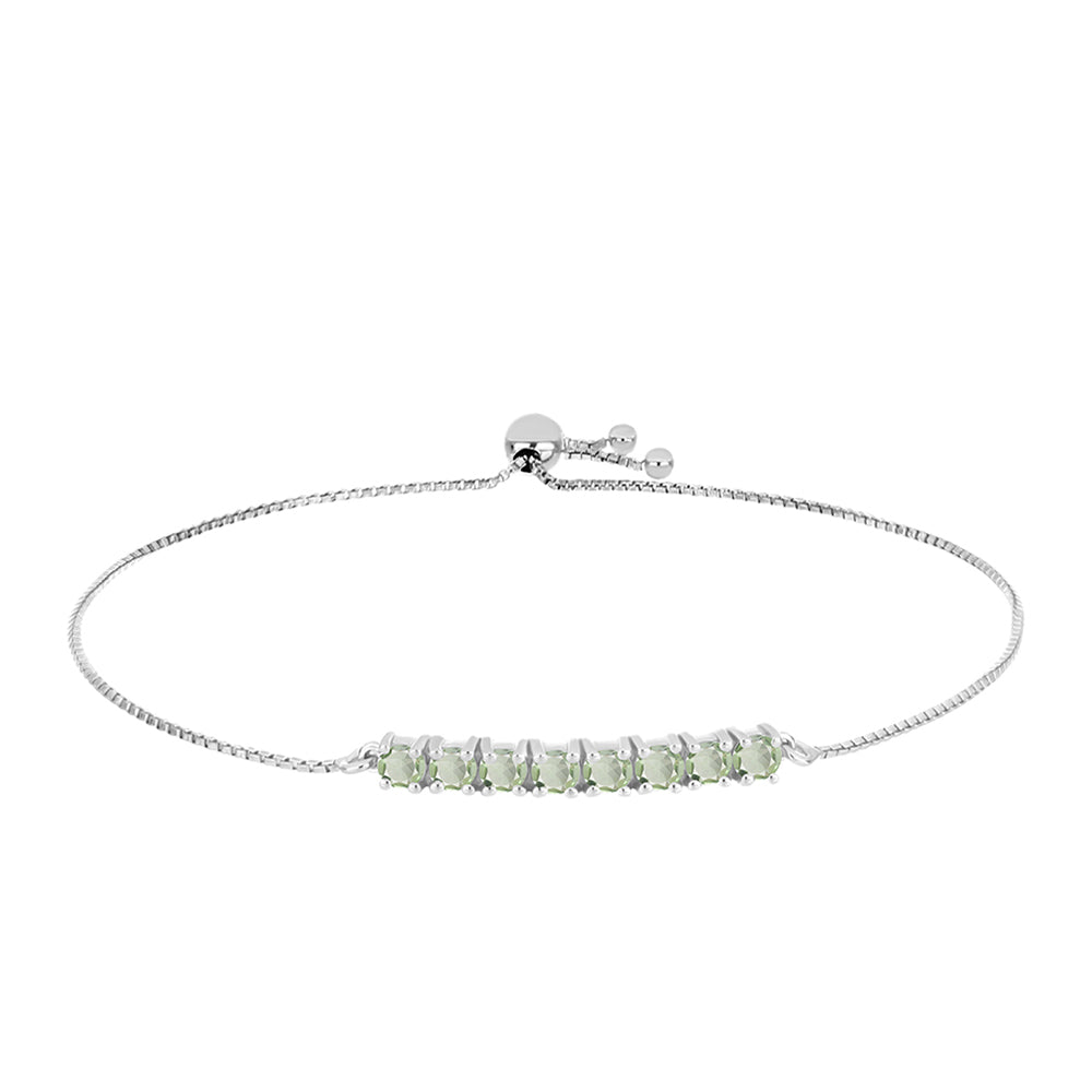 Silberarmband mit grünem Amethyst