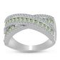 Silberring mit grünem Amethyst und weißem Topas