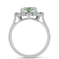 Silberring mit grünem Amethyst und weißem Topas