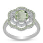 Silberring mit grünem Amethyst und Peridot aus Changbai