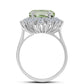 Silberring mit grünem Amethyst und weißem Topas