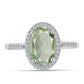 Silberring mit grünem Amethyst und weißem Topas