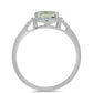 Silberring mit grünem Amethyst und weißem Topas