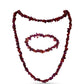 Schmuckgarnitur aus Nugget mit Rhodolith Granat