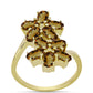 Goldplattierter Silberring mit Cognac-Quarz
