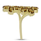 Goldplattierter Silberring mit Cognac-Quarz