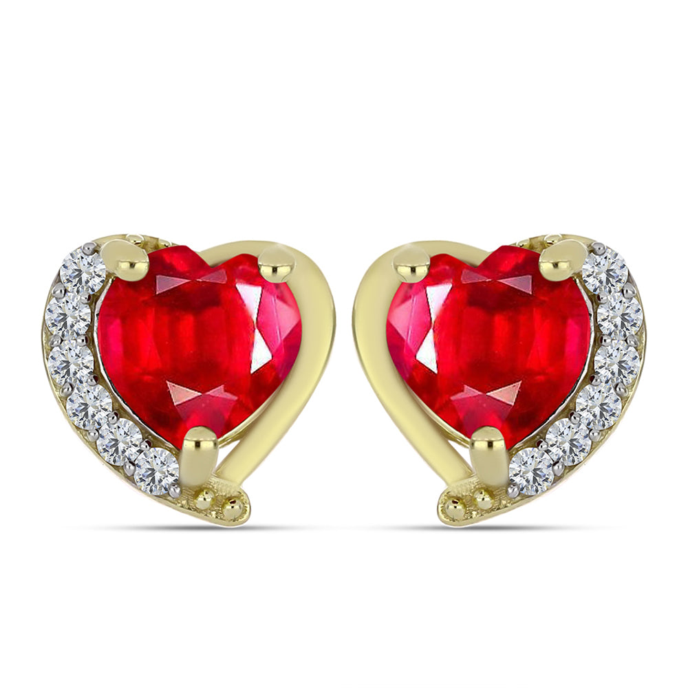 Goldplattierte Silberohrringe mit rotem Achat und weißem Topas 1 