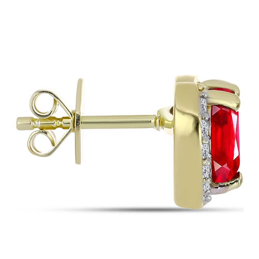 Goldplattierte Silberohrringe mit rotem Achat und weißem Topas 2 