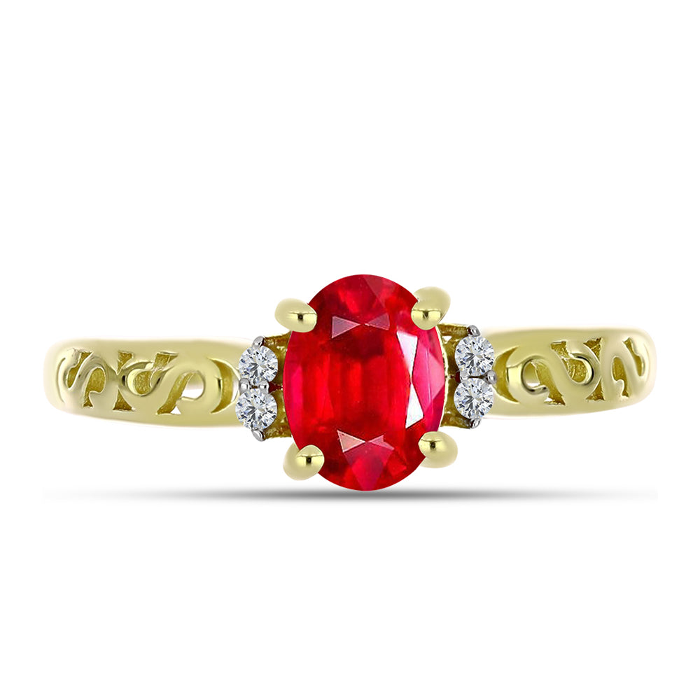 Goldplattierter Silberring mit rotem Achat und weißem Topas 2 