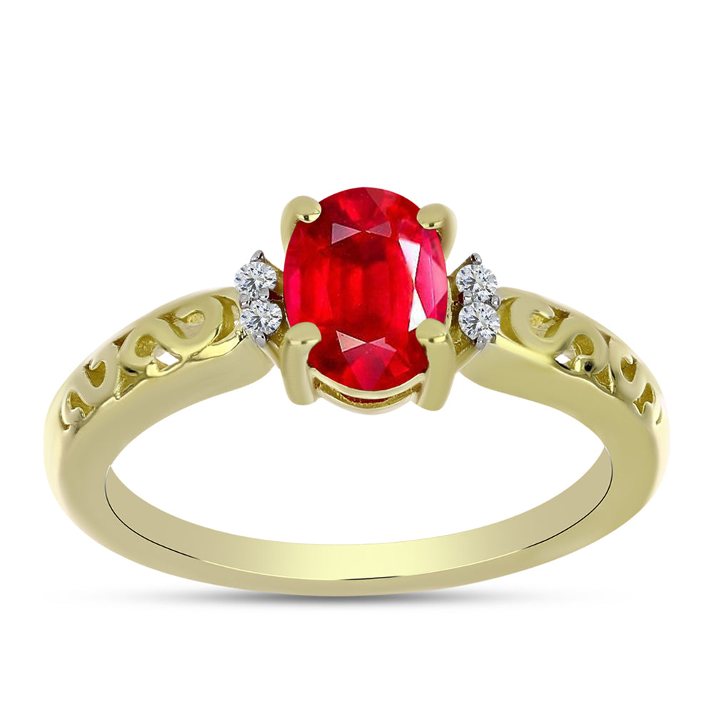 Goldplattierter Silberring mit rotem Achat und weißem Topas 1 