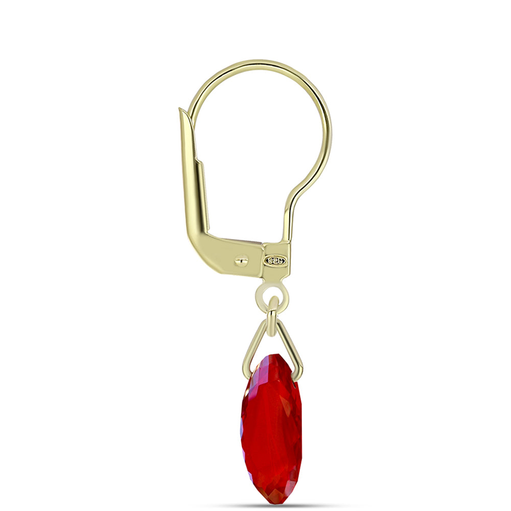 Goldplattierte Silberohrringe mit rotem Achat 2 