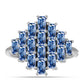 Silberring mit Ozeanblauem Moissanit