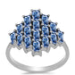 Silberring mit Ozeanblauem Moissanit