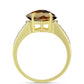 Goldplattierter Silberring mit Cognac-Quarz und weißem Topas