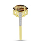 Goldplattierter Silberring mit Cognac-Quarz und weißem Topas